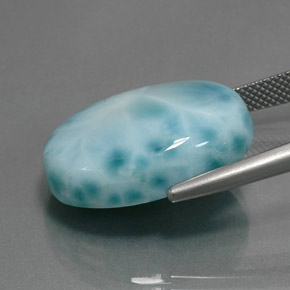 Larimar bleue naturelle coupe ovale, 24,16 ct, opaque