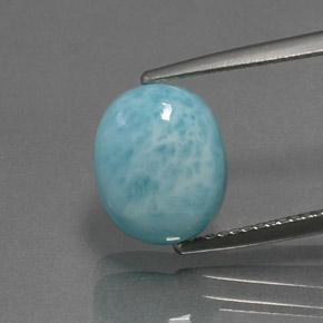 Larimar bleue naturelle coupe ovale, 4,73 ct, opaque
