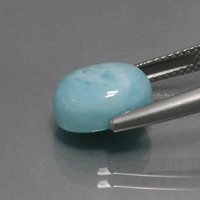 Larimar bleue naturelle coupe ovale, 4,73 ct, opaque