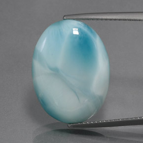 Larimar Bleu naturelle ovale, 15.28 ct, Opaque