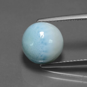 Larimar bleue naturelle coupe roude, 5,36 ct, opaque