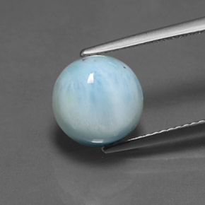 Larimar bleue naturelle coupe roude, 4,41 ct, opaque