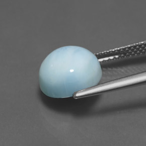 Larimar bleue naturelle coupe roude, 4,41 ct, opaque