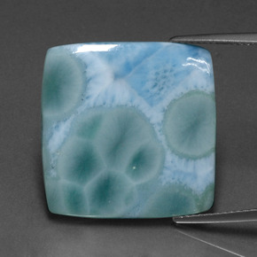 Larimar Vert bleu naturelle Carré, 13.07 ct, Opaque