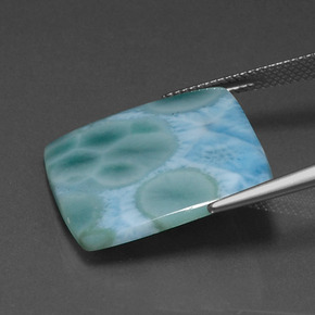 Larimar Vert bleu naturelle Carré, 13.07 ct, Opaque