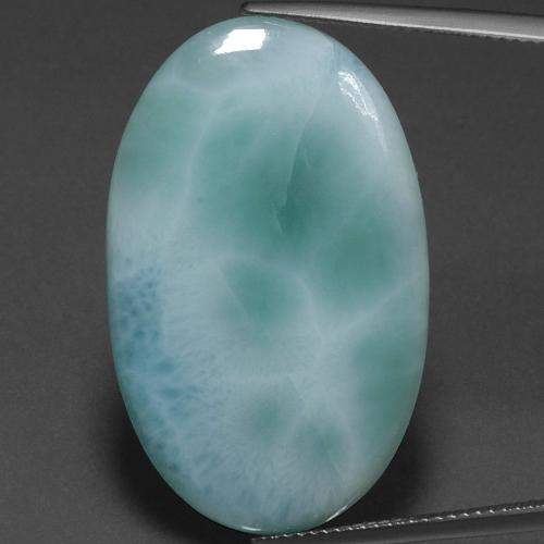 Larimar bleue naturelle coupe ovale, 21,67 ct, opaque