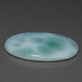 Larimar bleue naturelle coupe ovale, 21,67 ct, opaque