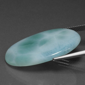 Larimar bleue naturelle coupe ovale, 21,67 ct, opaque