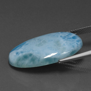 Larimar bleue naturelle coupe ovale, 17,93 ct, opaque