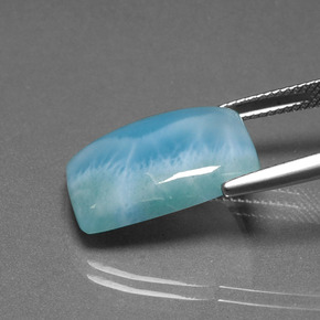 Larimar vert naturelle coupe coussin, 11,61 ct, opaque