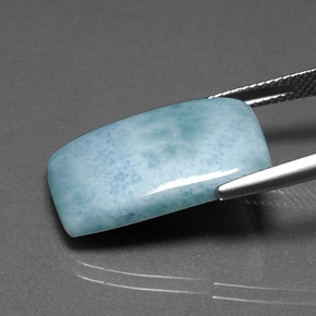 Larimar Bleu ciel léger naturelle Coupe coussin, 13.34 ct, Opaque
