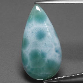 Larimar vert naturelle en forme de poire, 12,25 ct, opaque