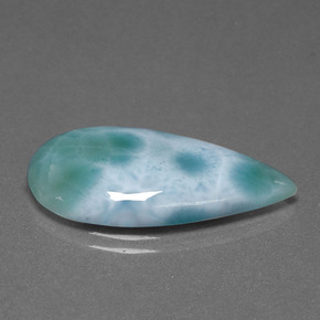 Larimar vert naturelle en forme de poire, 12,25 ct, opaque