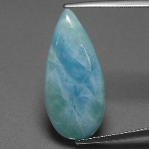 Larimar Bleu vert naturelle En forme de poire, 12.12 ct, Opaque