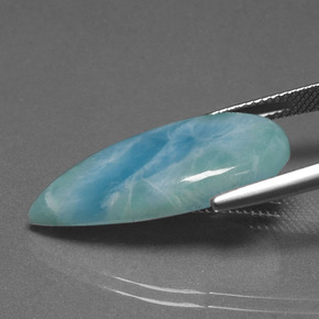 Larimar Bleu vert naturelle En forme de poire, 12.12 ct, Opaque