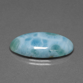 Larimar bleue naturelle coupe ovale, 13,60 ct, opaque