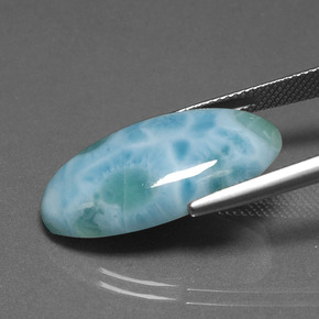 Larimar bleue naturelle coupe ovale, 13,60 ct, opaque