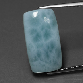 Larimar bleue naturelle coupe coussin, 10,90 ct, opaque