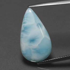 Larimar Vert bleu naturelle En forme de poire, 6.81 ct, Opaque