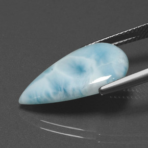 Larimar Vert bleu naturelle En forme de poire, 6.81 ct, Opaque