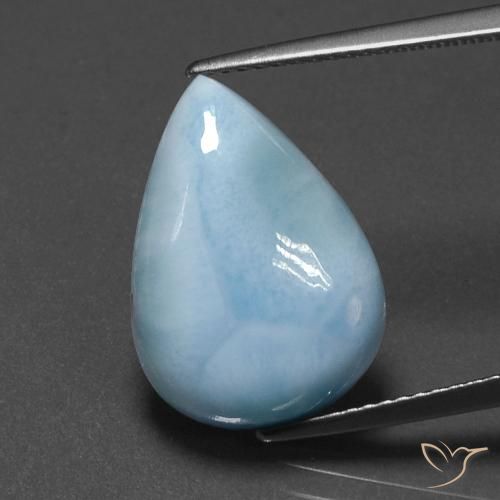 7.72ct Naturel Bleu bébé Larimar, En forme de poire, Opaque