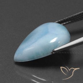 Larimar Bleu bébé naturelle En forme de poire, 7.72 ct, Opaque