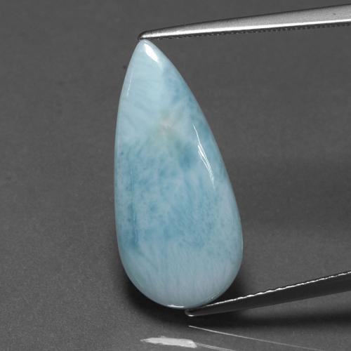 Larimar bleue naturelle en forme de poire, 7,10 ct, opaque