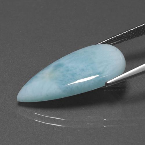 Larimar bleue naturelle en forme de poire, 7,10 ct, opaque