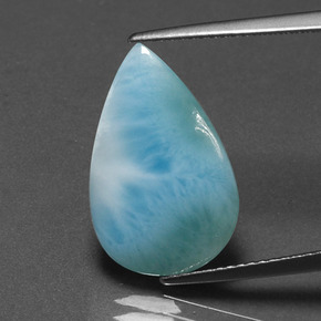 Larimar Vert bleu naturelle En forme de poire, 5.33 ct, Opaque