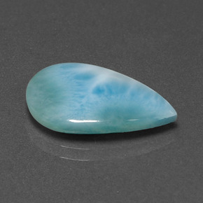 Larimar Vert bleu naturelle En forme de poire, 5.33 ct, Opaque