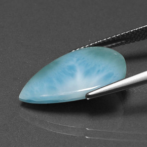 Larimar Vert bleu naturelle En forme de poire, 5.33 ct, Opaque