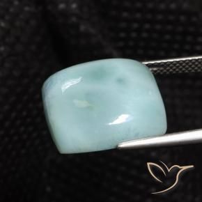 Larimar Bleu verdâtre léger naturelle Carré, 11.20 ct, Opaque