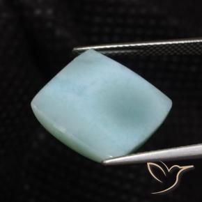 Larimar Bleu verdâtre léger naturelle Carré, 11.20 ct, Opaque