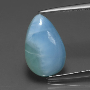 Larimar bleue naturelle en forme de poire, 3,26 ct, opaque
