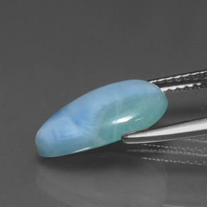 Larimar bleue naturelle en forme de poire, 3,26 ct, opaque