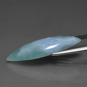 Larimar bleue naturelle marquise, 7,63 ct, opaque