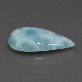 Larimar vert naturelle en forme de poire, 4,78 ct, opaque