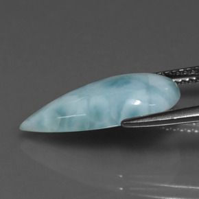 Larimar vert naturelle en forme de poire, 4,78 ct, opaque
