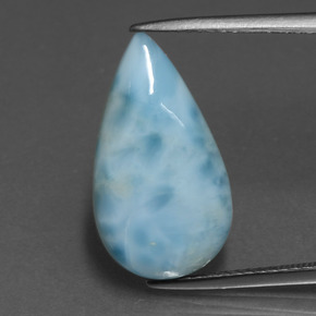 Larimar bleue naturelle en forme de poire, 5,71 ct, opaque