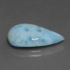 Larimar bleue naturelle en forme de poire, 5,71 ct, opaque