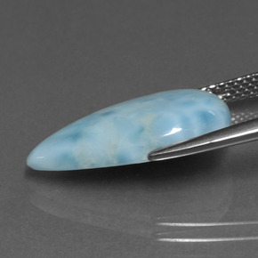 Larimar bleue naturelle en forme de poire, 5,71 ct, opaque