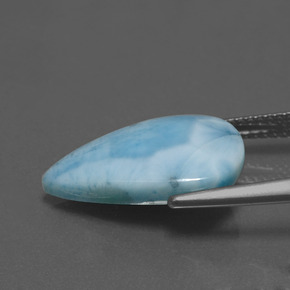 Larimar Vert bleu naturelle En forme de poire, 5.60 ct, Opaque