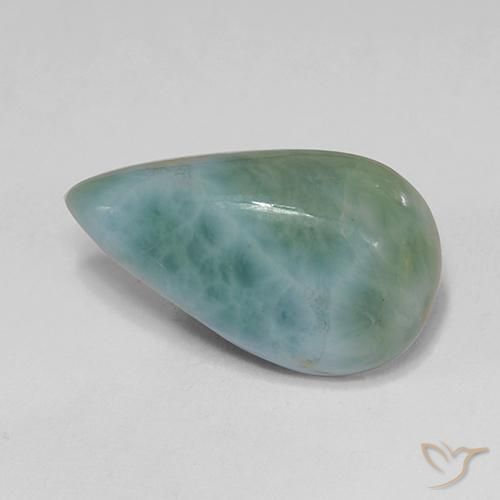 Larimar Vert bleu clair naturelle En forme de poire, 5.53 ct, Opaque