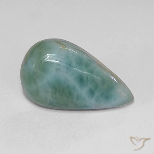 Larimar Vert bleu clair naturelle En forme de poire, 5.53 ct, Opaque