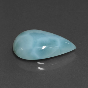 Larimar bleue naturelle en forme de poire, 5,15 ct, opaque