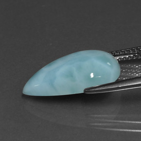 Larimar bleue naturelle en forme de poire, 5,15 ct, opaque