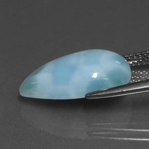 Larimar Vert bleu naturelle En forme de poire, 6.87 ct, Opaque