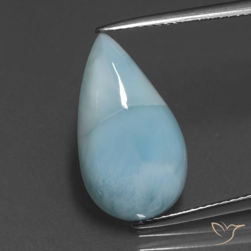 6.64ct Naturel Bleu verdâtre léger Larimar, En forme de poire, Opaque