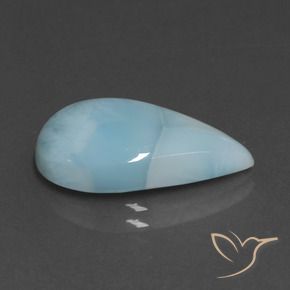Larimar Bleu verdâtre léger naturelle En forme de poire, 6.64 ct, Opaque