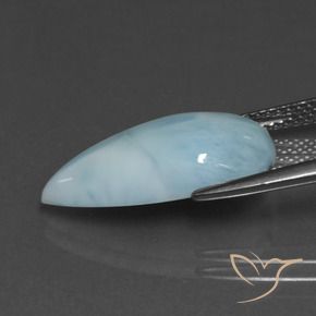 Larimar Bleu verdâtre léger naturelle En forme de poire, 6.64 ct, Opaque
